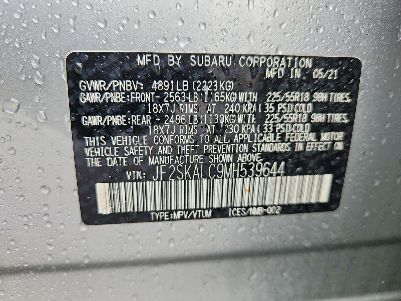 2021 SUBARU FORESTER