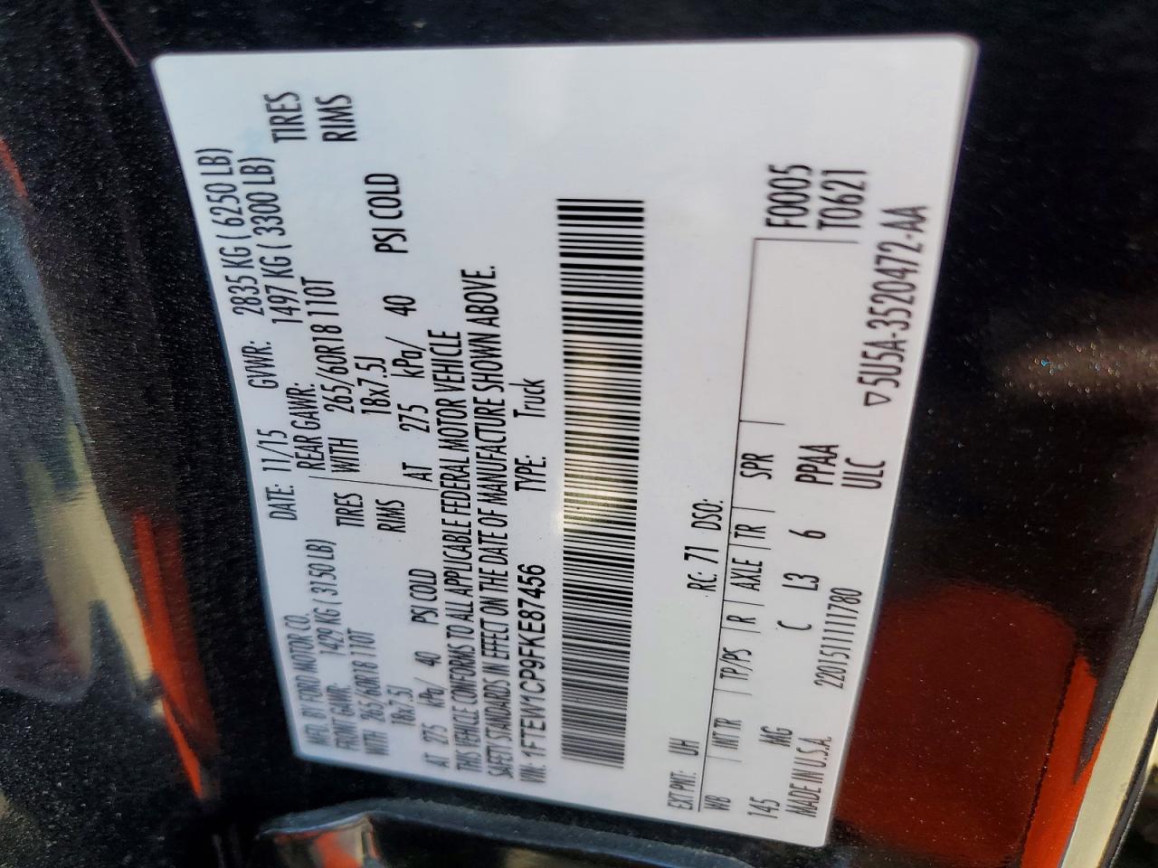 2015 FORD F150