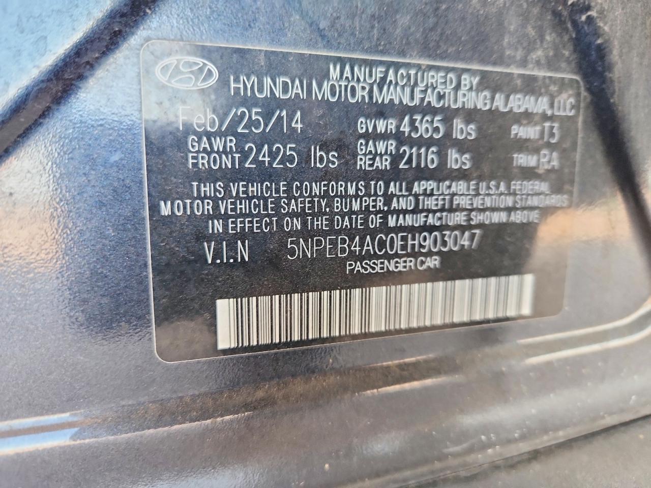 2014 HYUNDAI SONATA