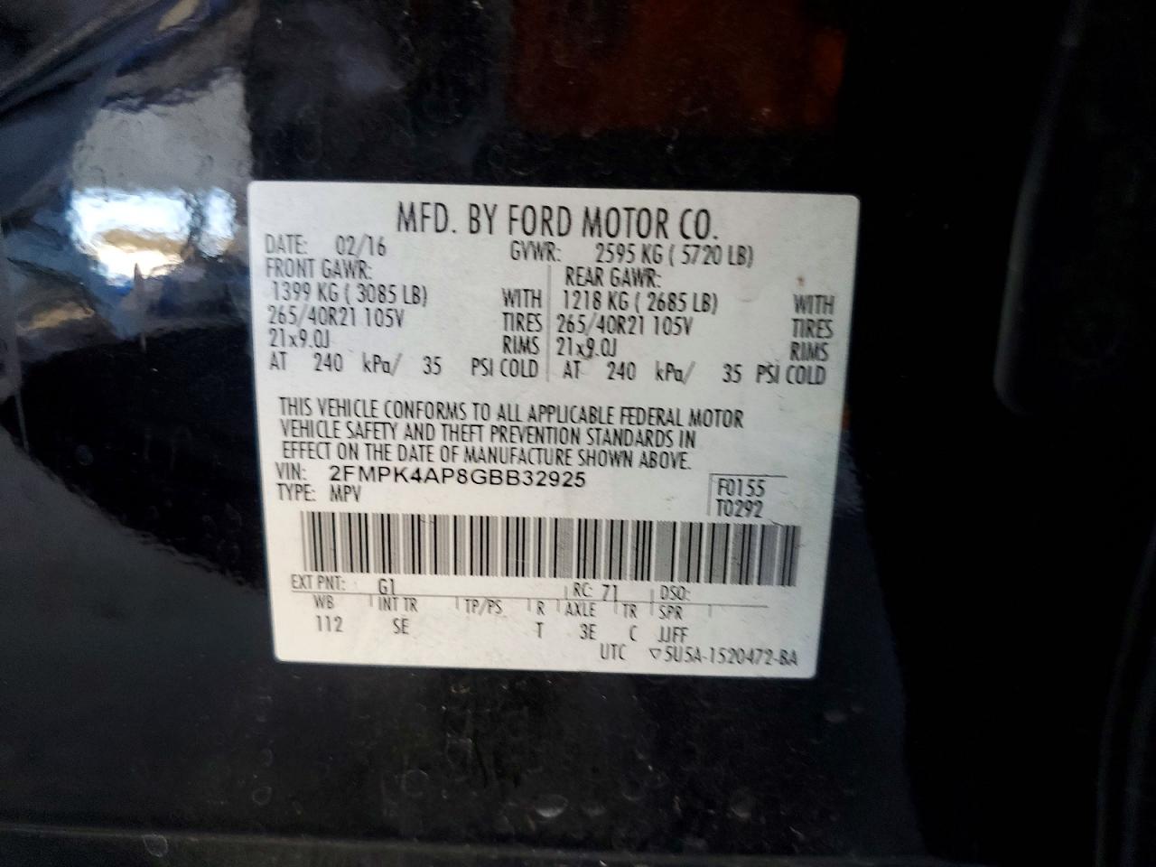 2016 FORD EDGE