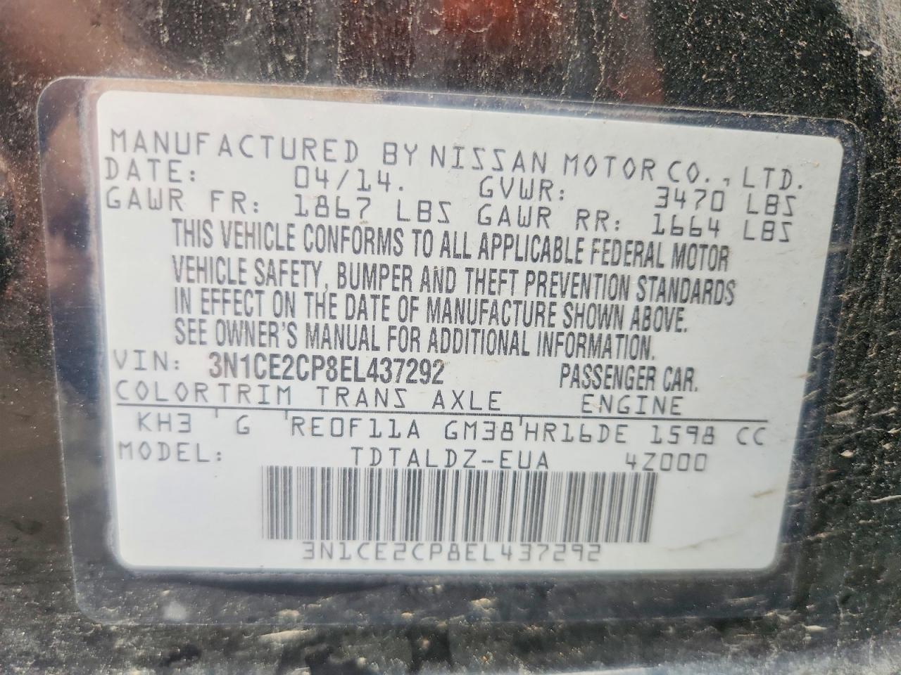 2014 NISSAN VERSA