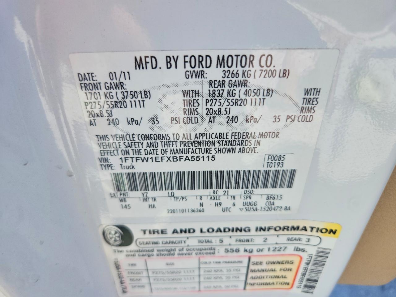 2011 FORD F150