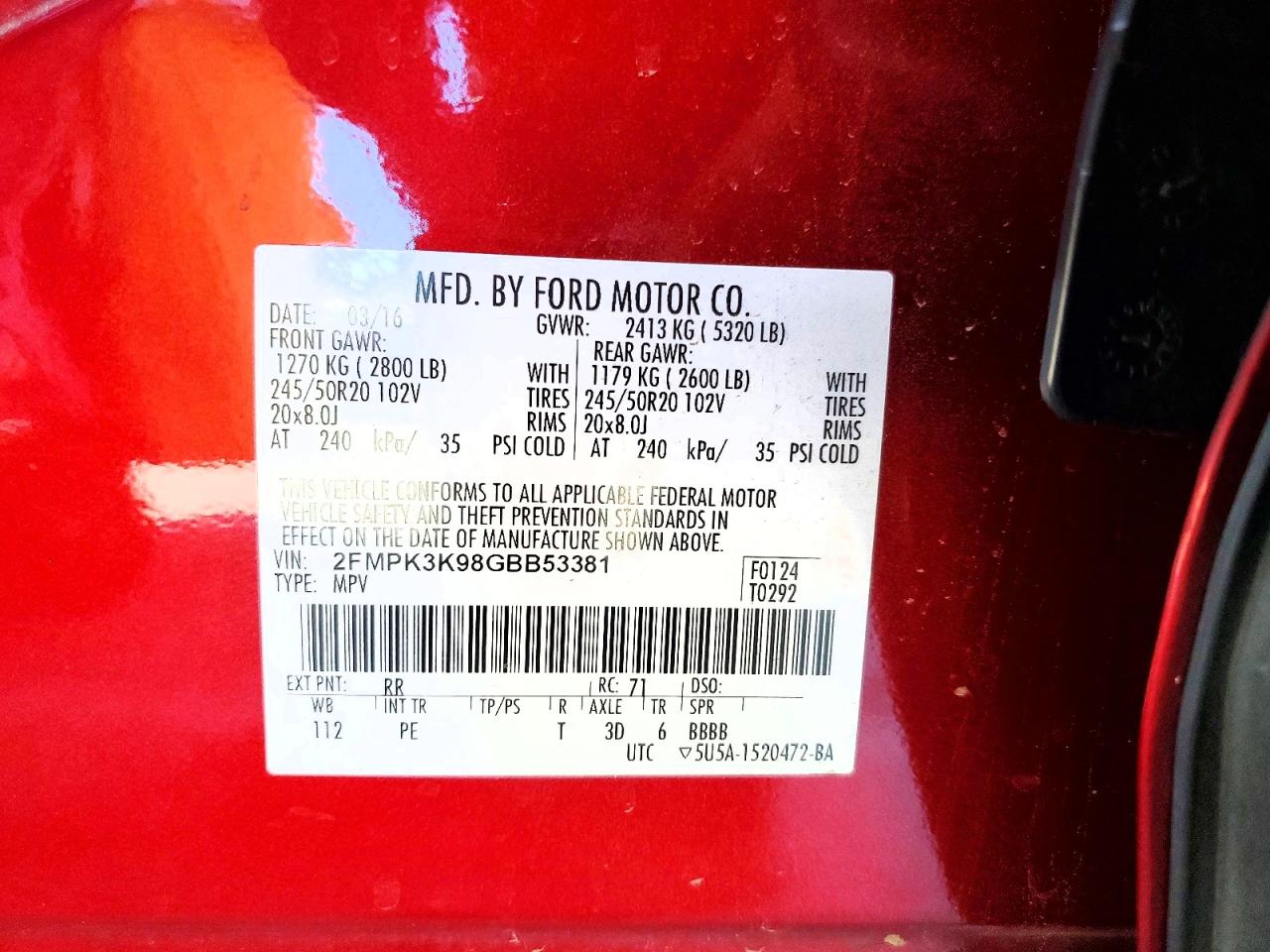 2016 FORD EDGE