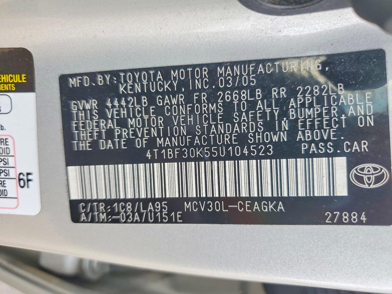 2005 TOYOTA CAMRY