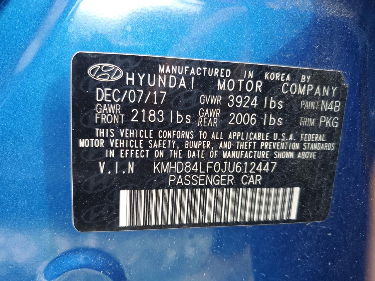 2018 HYUNDAI ELANTRA