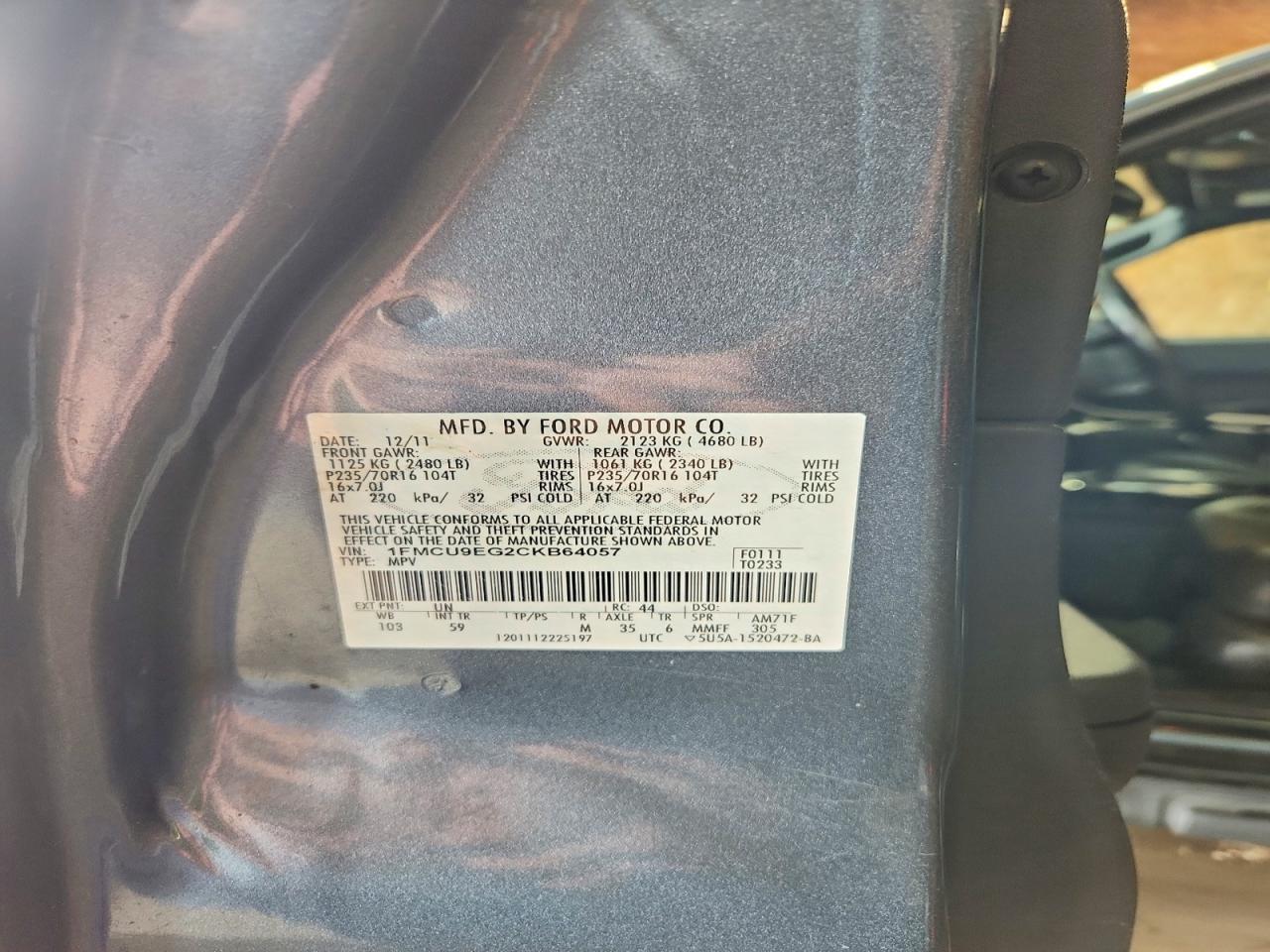 2012 FORD ESCAPE