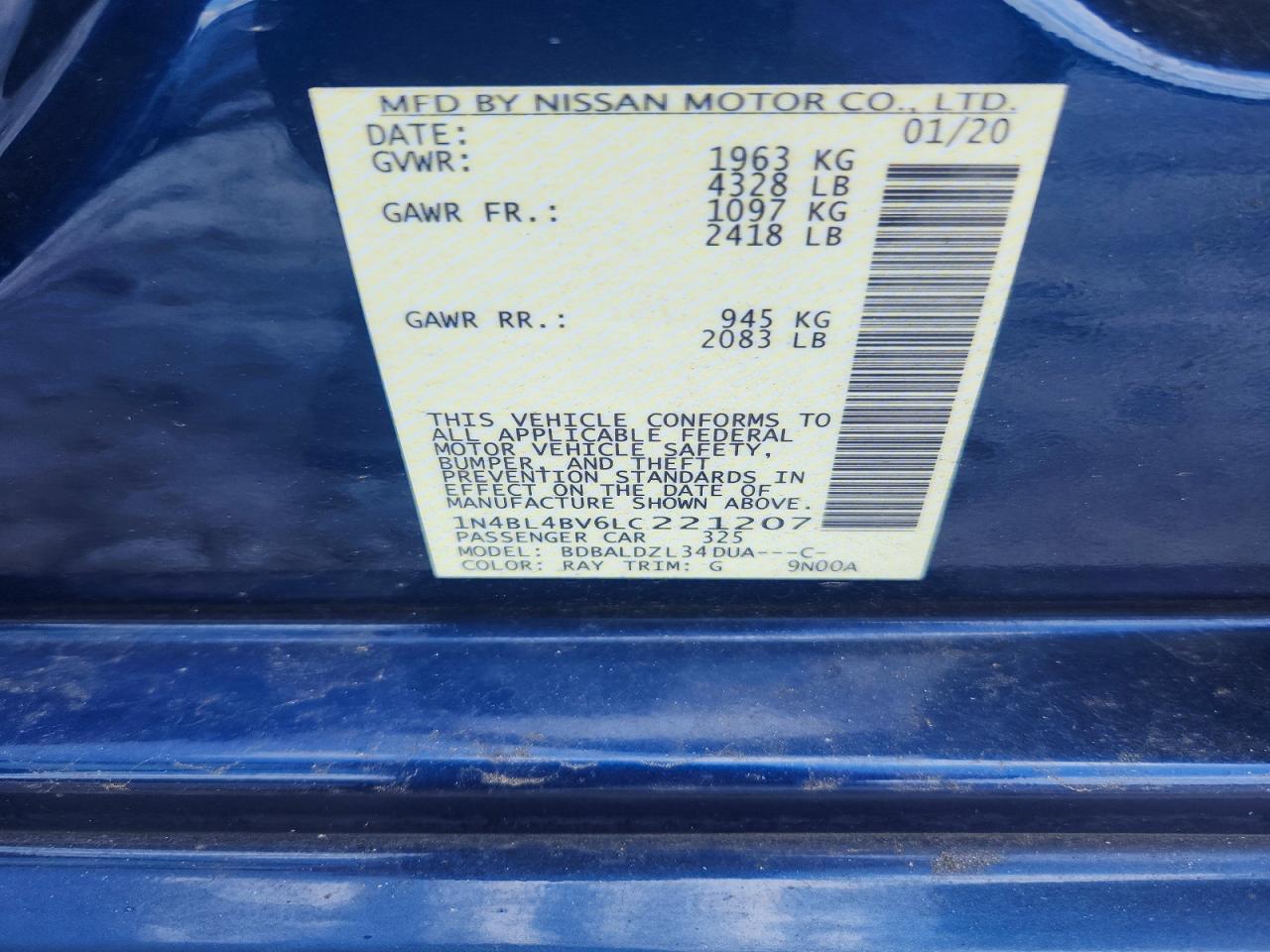 2020 NISSAN ALTIMA