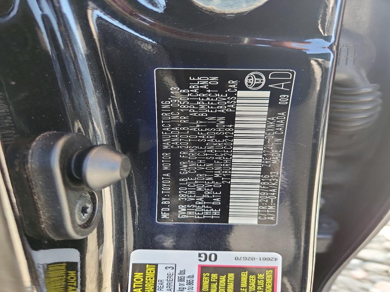 2014 TOYOTA COROLLA