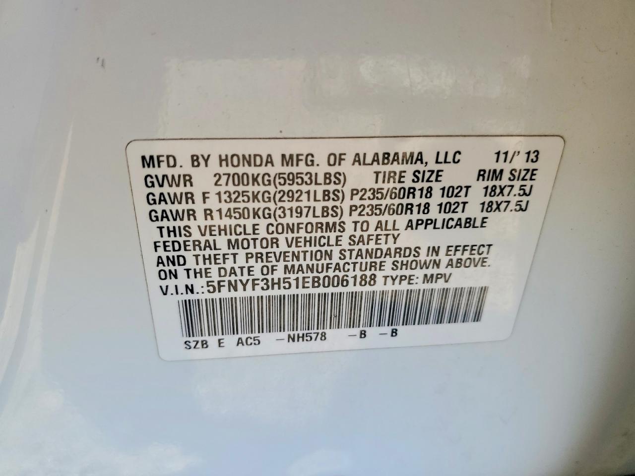 2014 HONDA PILOT