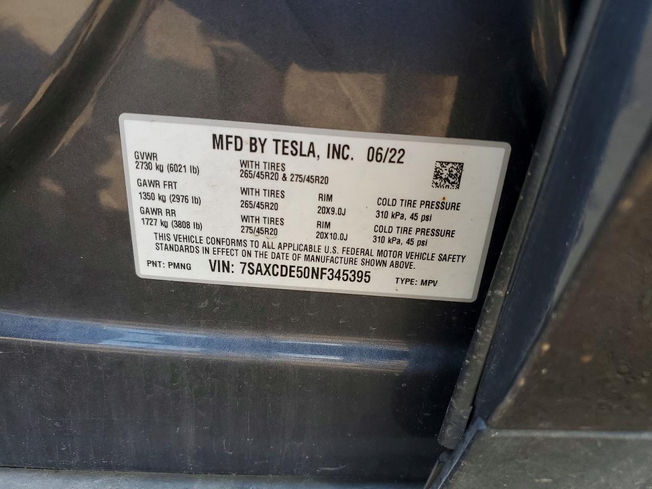 2022 TESLA MODEL X