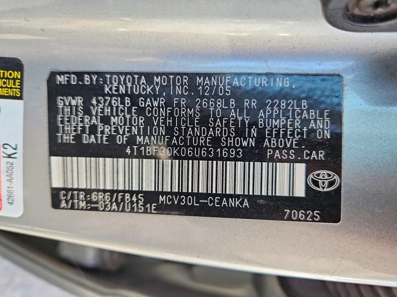2006 TOYOTA CAMRY