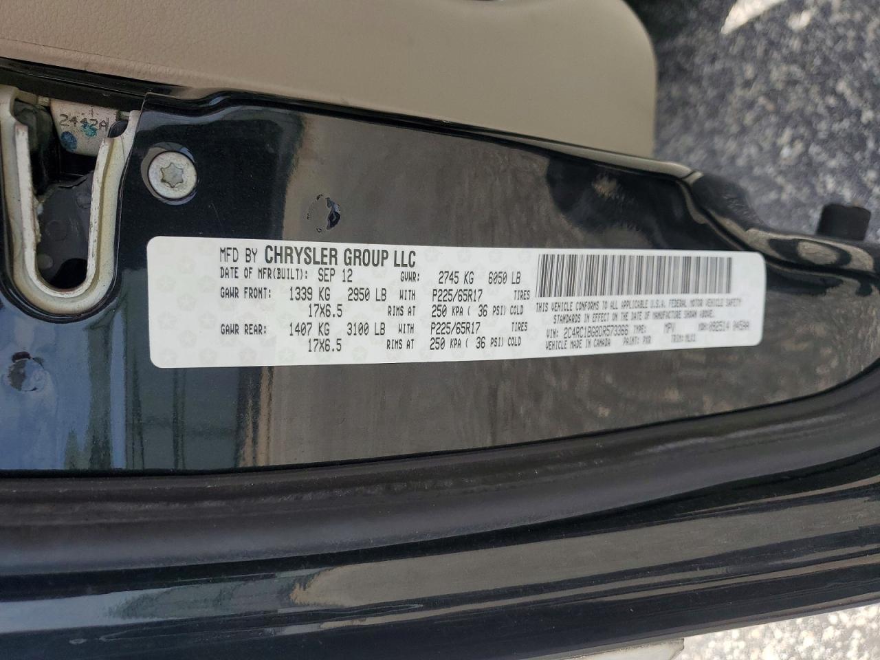 2013 CHRYSLER MINIVAN