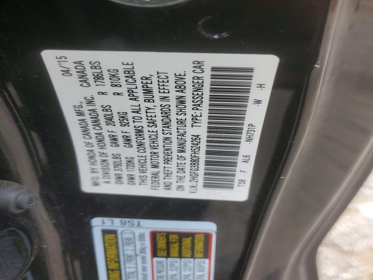 2015 HONDA CIVIC