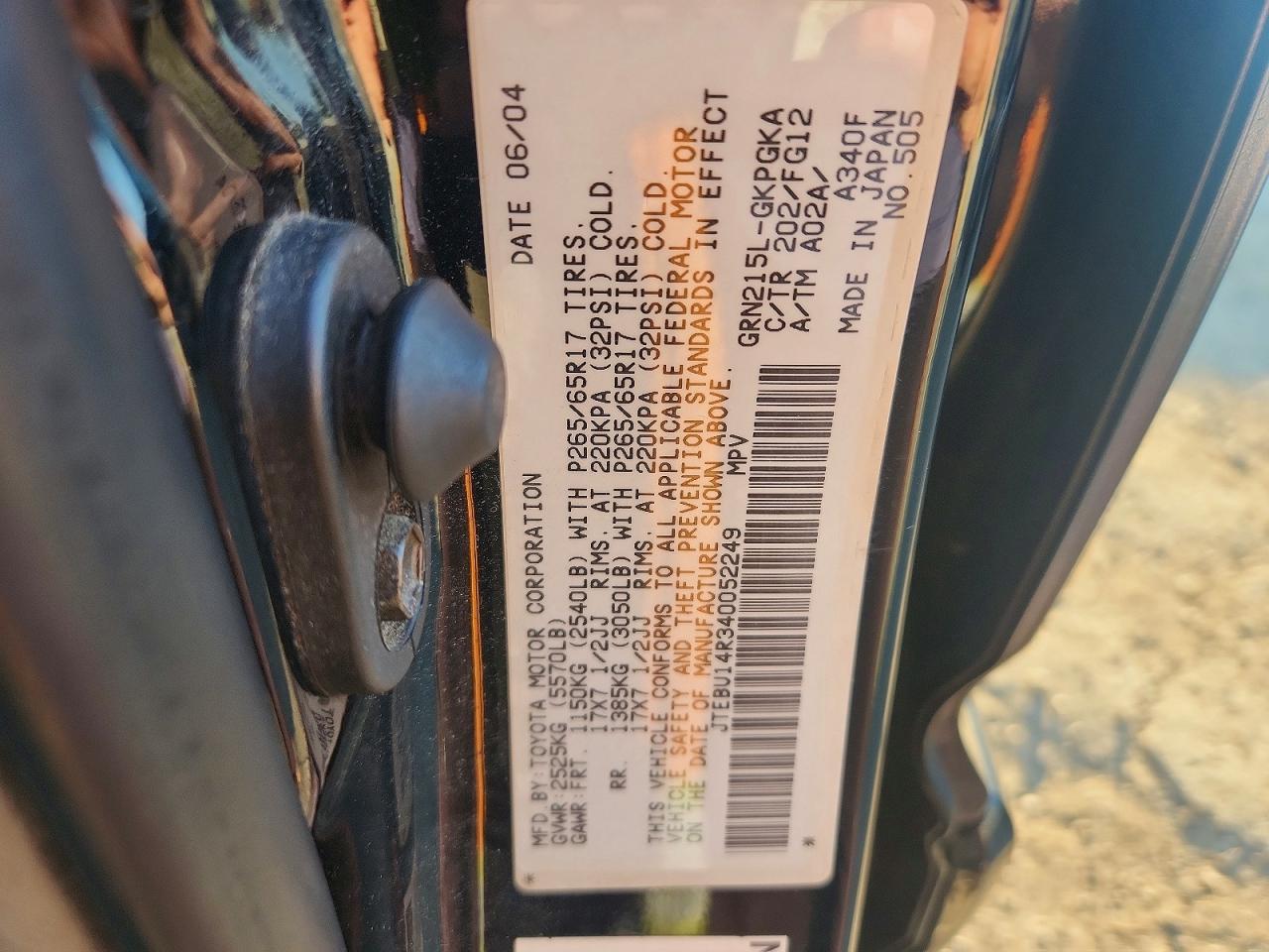 2004 TOYOTA 4RUNNER