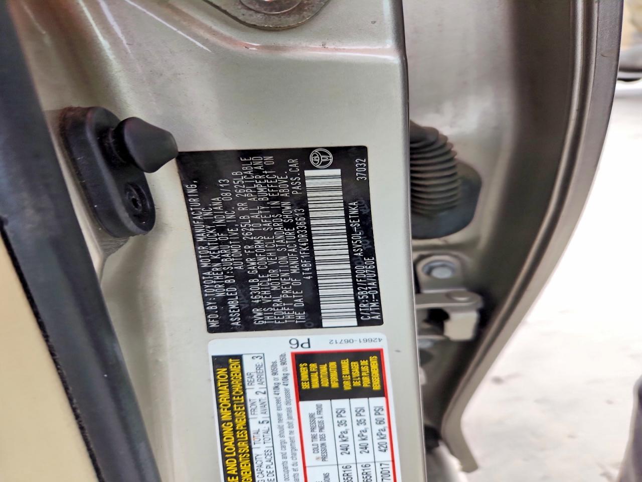 2013 TOYOTA CAMRY