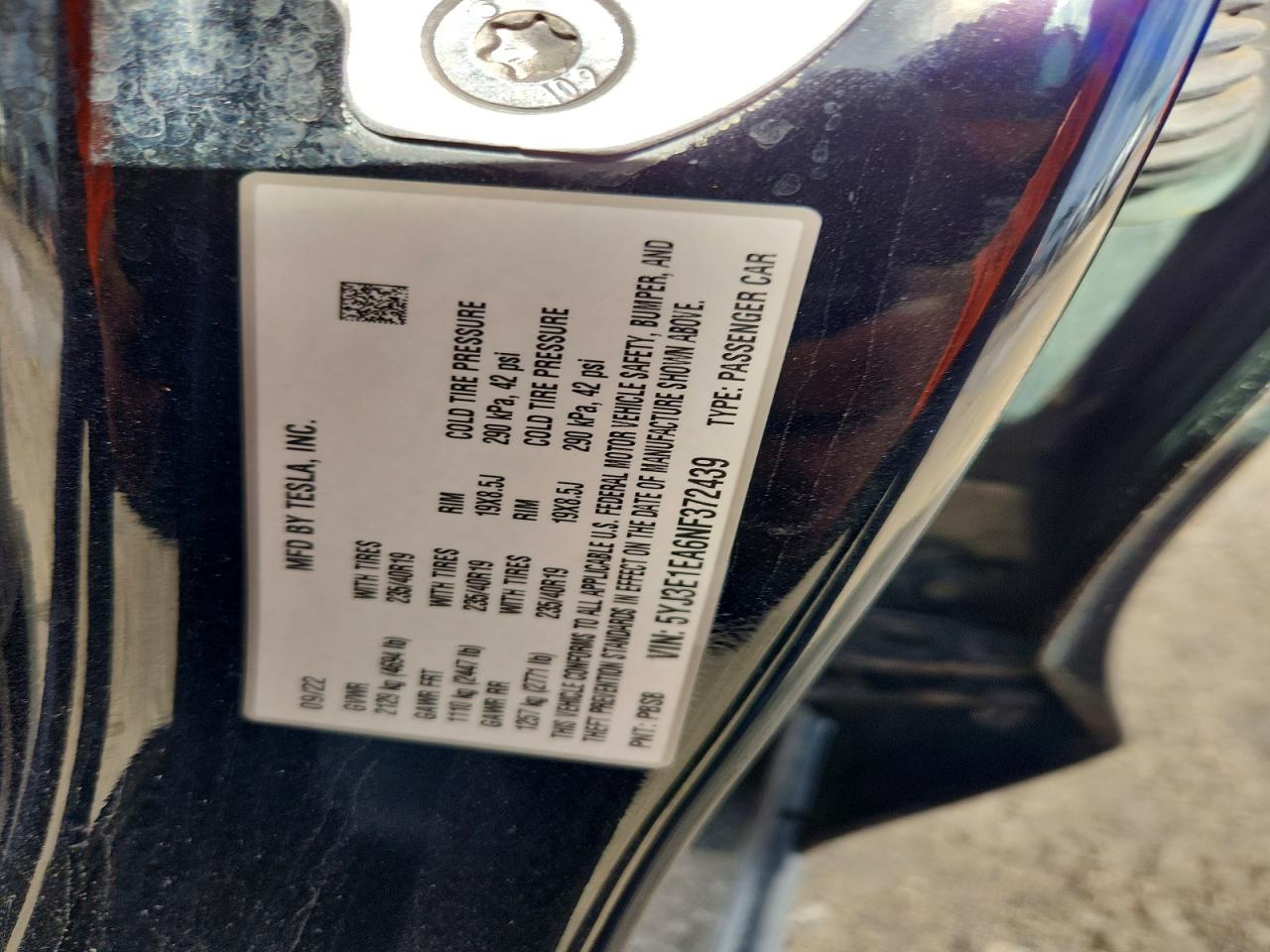2022 TESLA MODEL 3