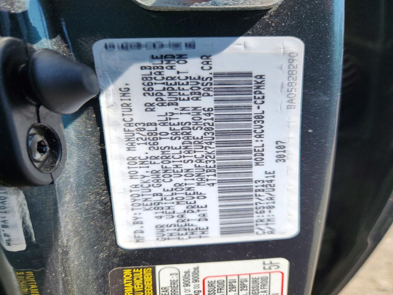 2004 TOYOTA CAMRY