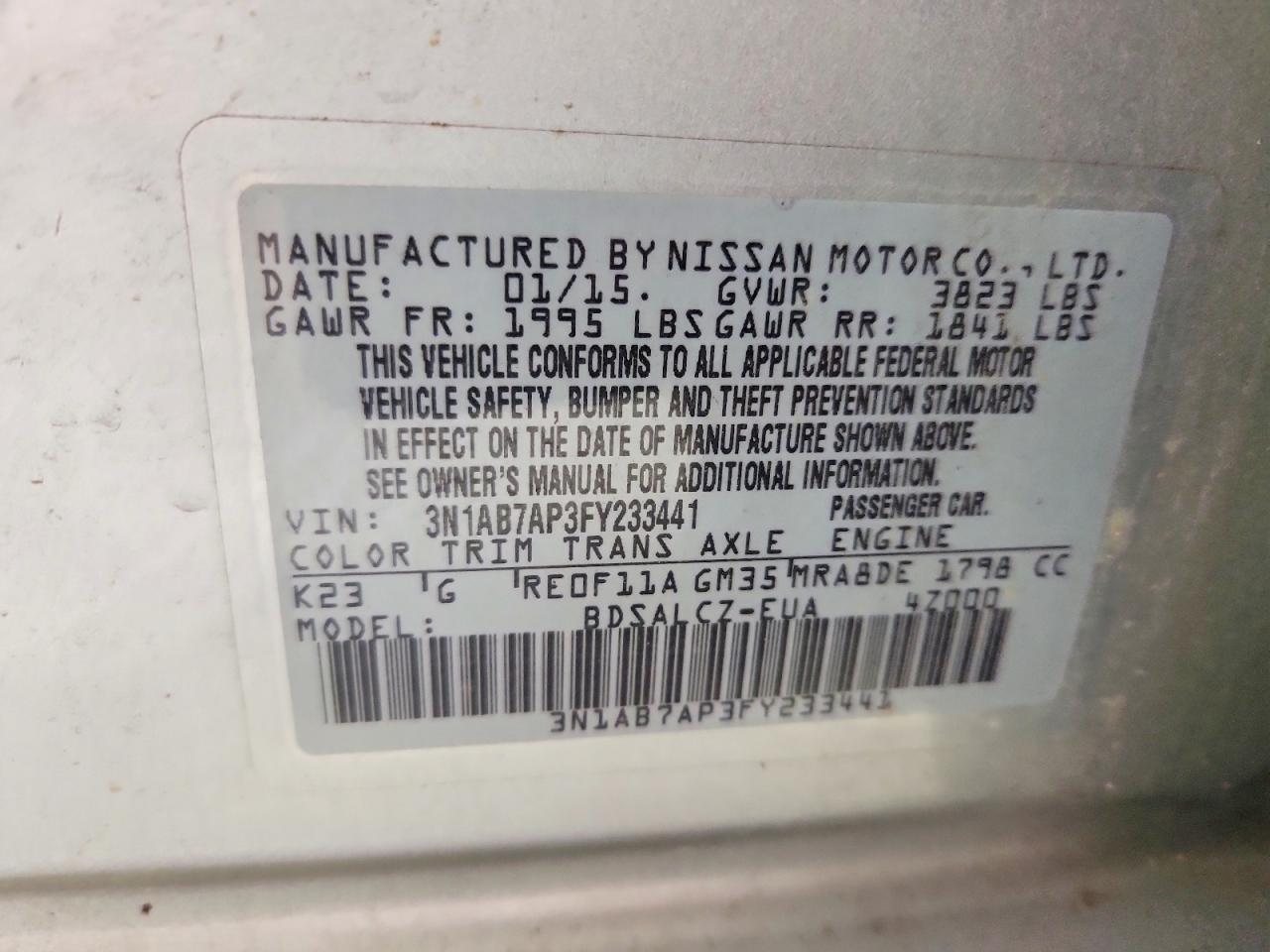 2015 NISSAN SENTRA