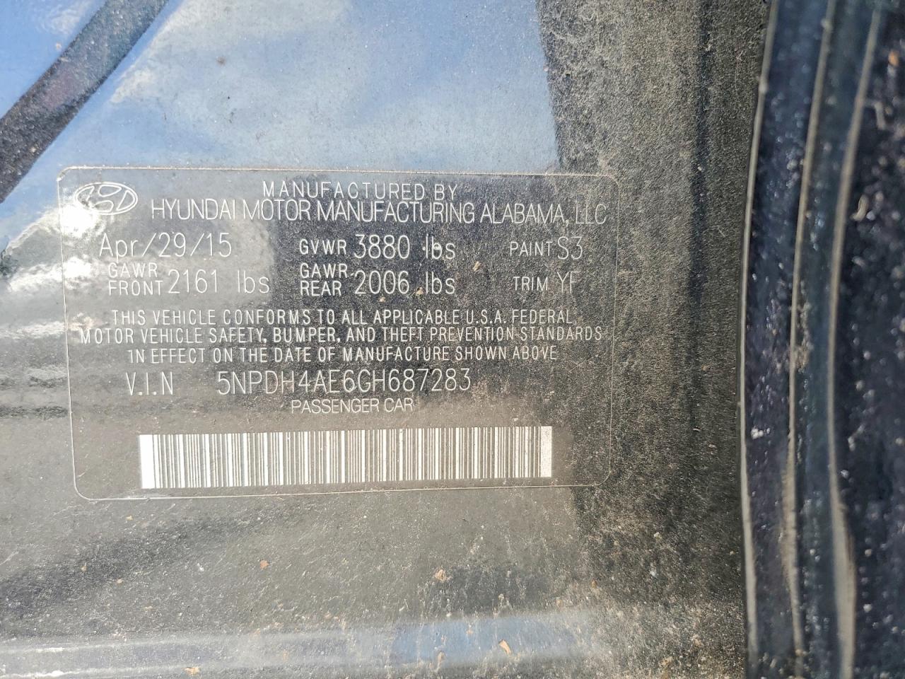 2016 HYUNDAI ELANTRA