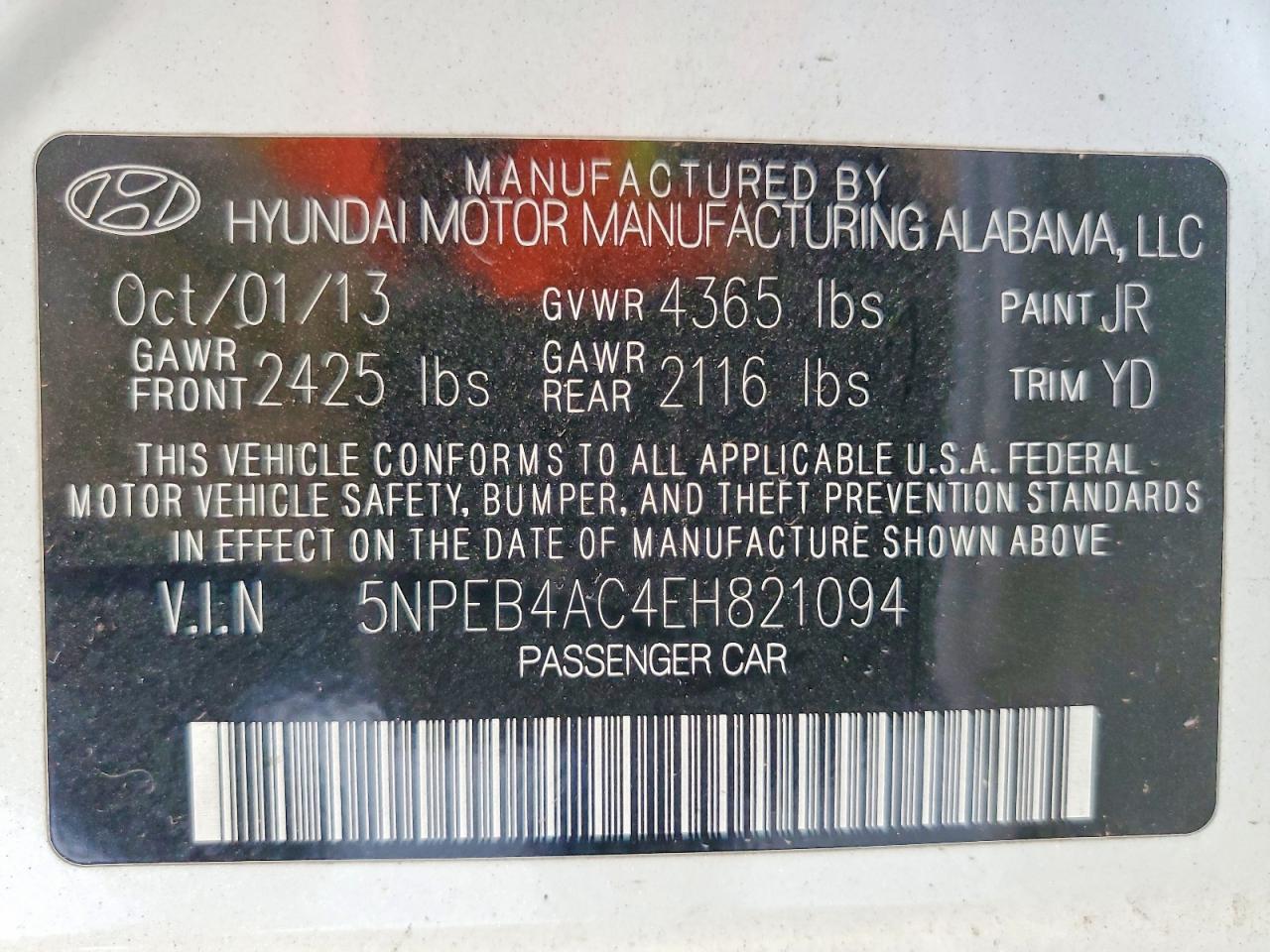 2014 HYUNDAI SONATA