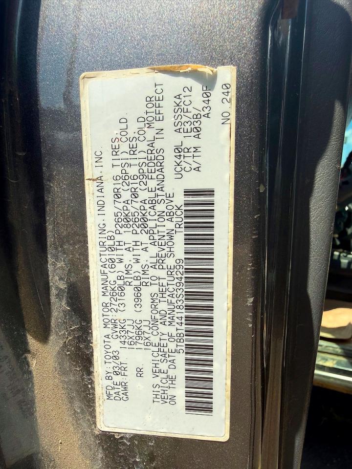 2003 TOYOTA TUNDRA