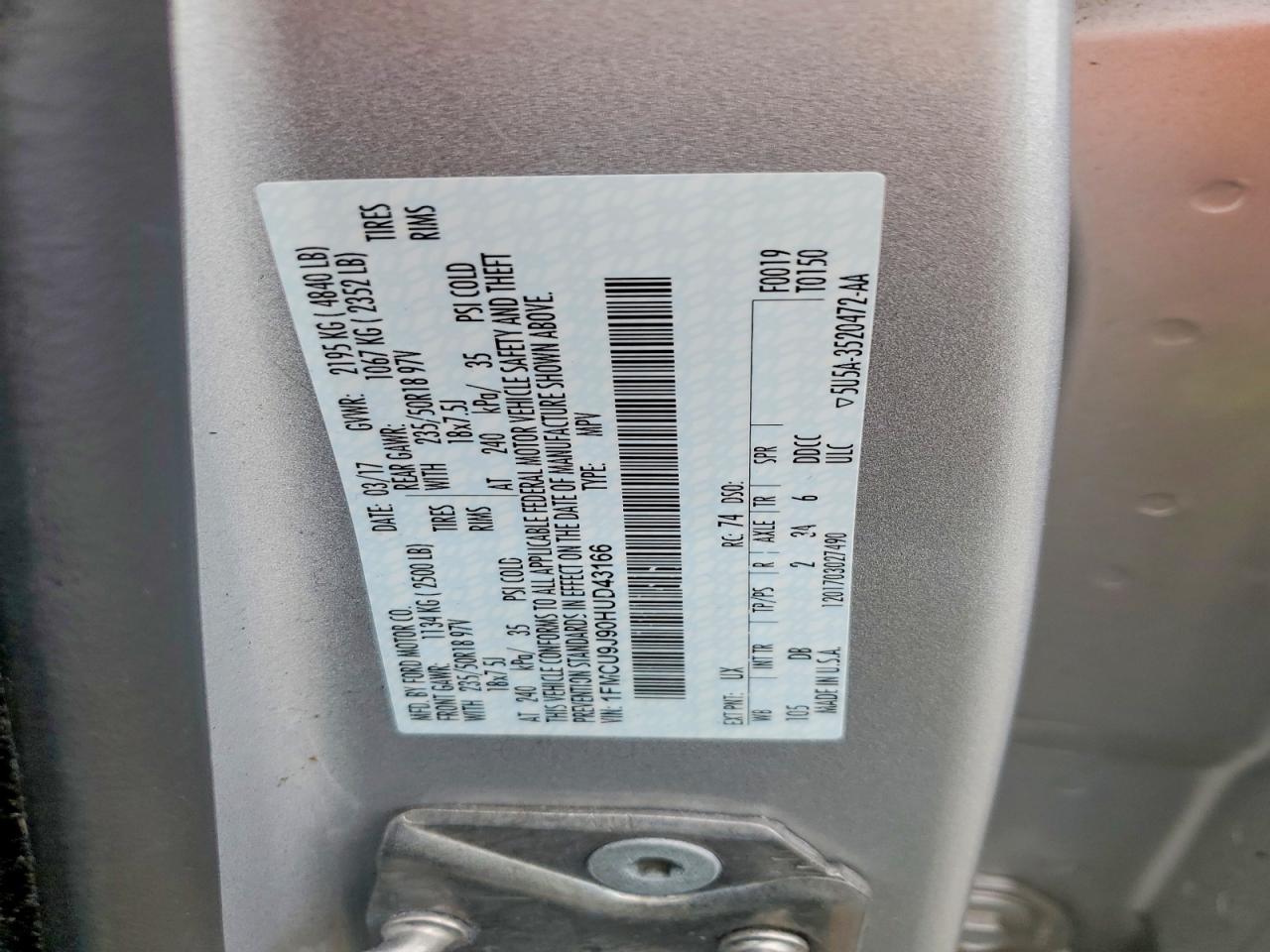 2017 FORD ESCAPE
