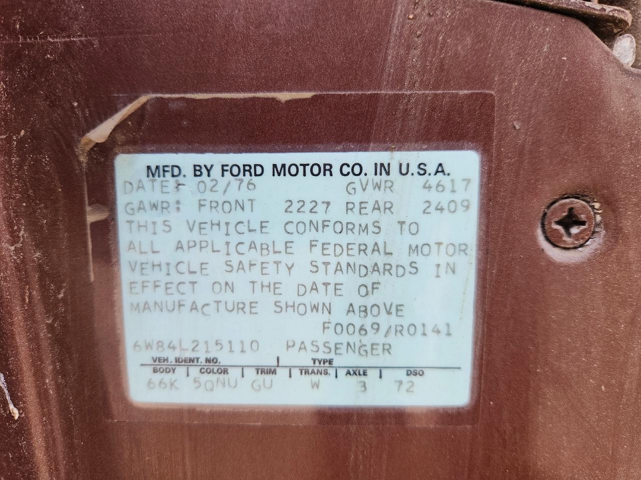 1976 FORD GRANADA