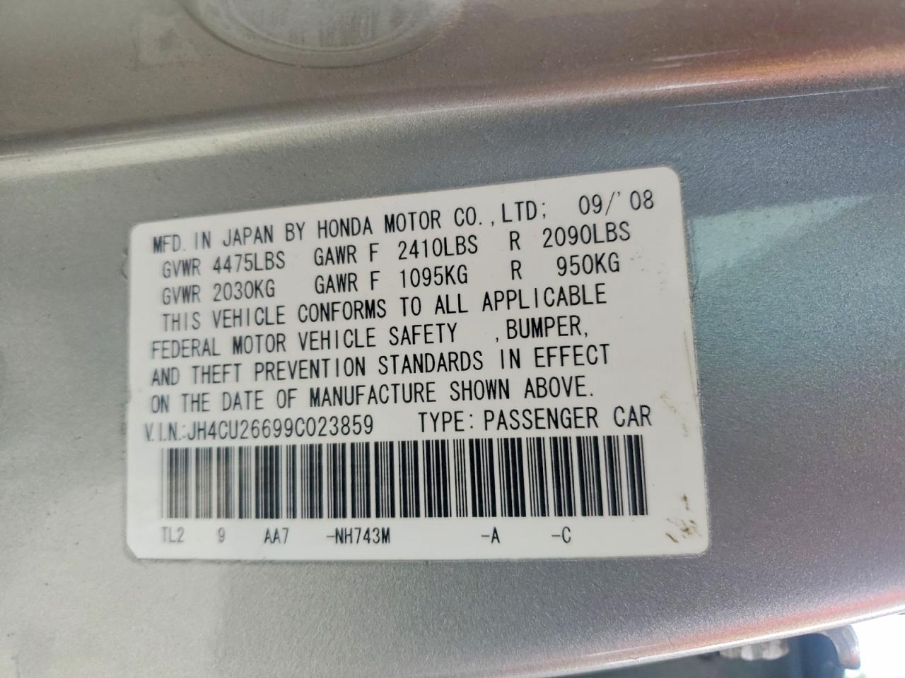 2009 ACURA TSX