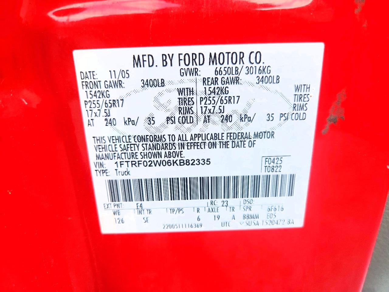 2006 FORD F150