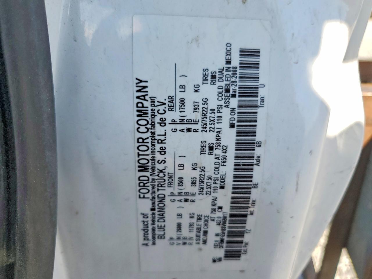 2008 FORD F650
