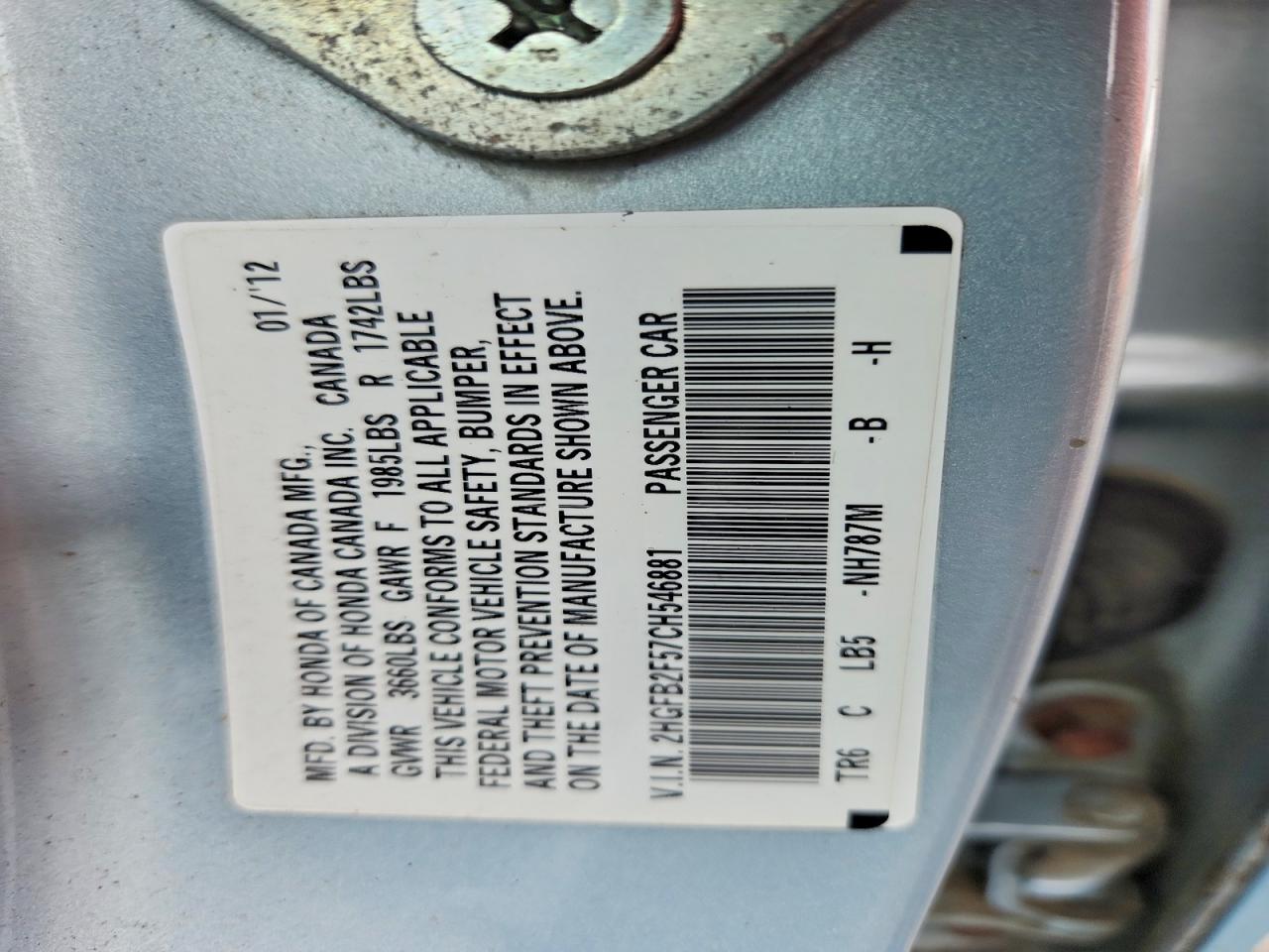 2012 HONDA CIVIC