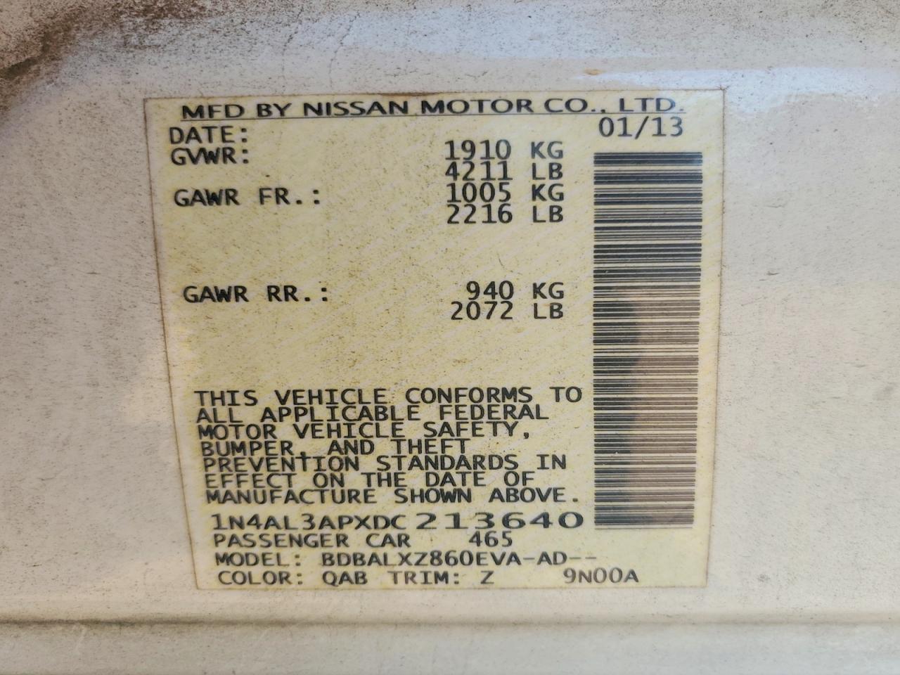 2013 NISSAN ALTIMA