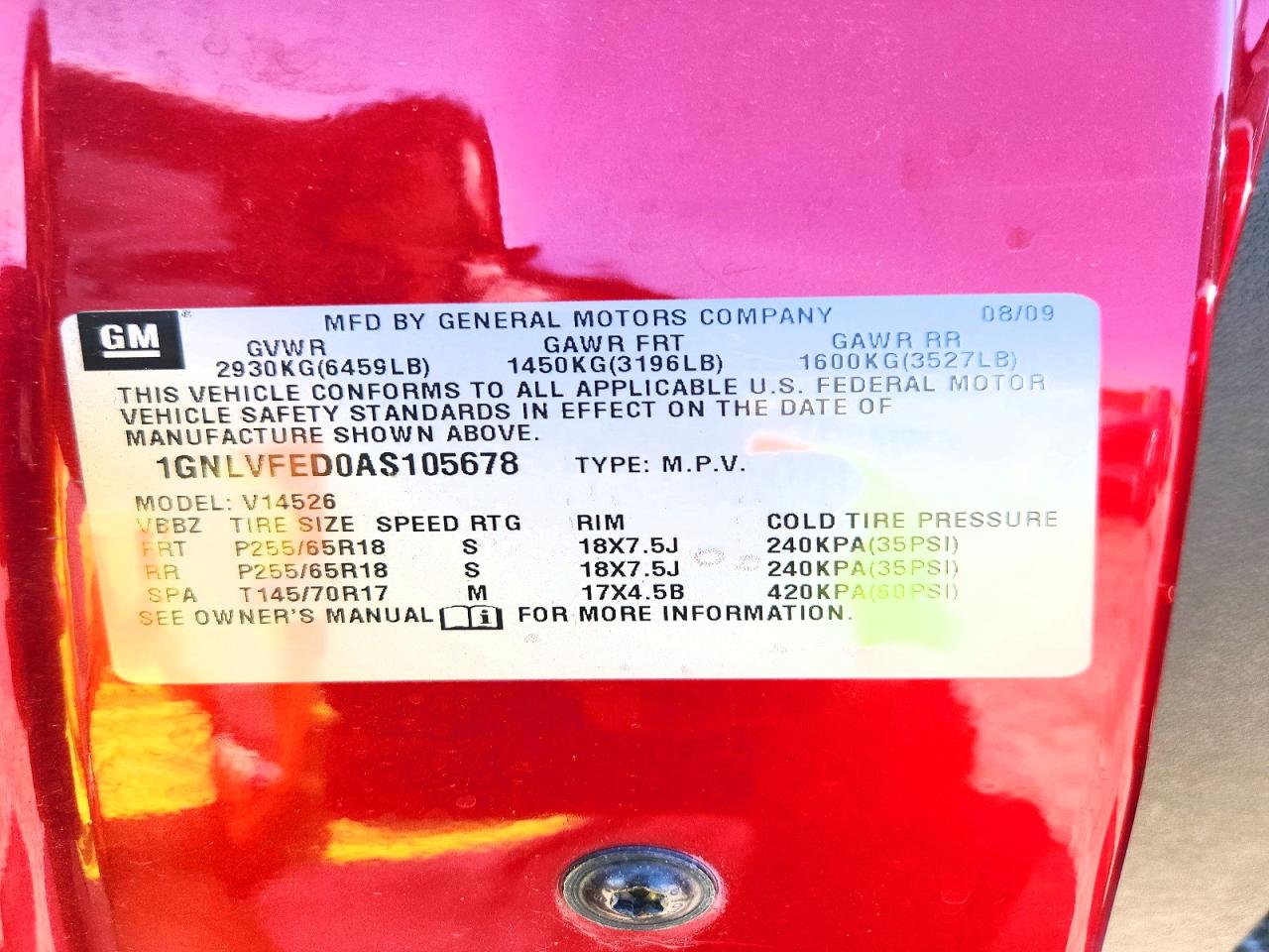 2010 CHEVROLET TRAVERSE