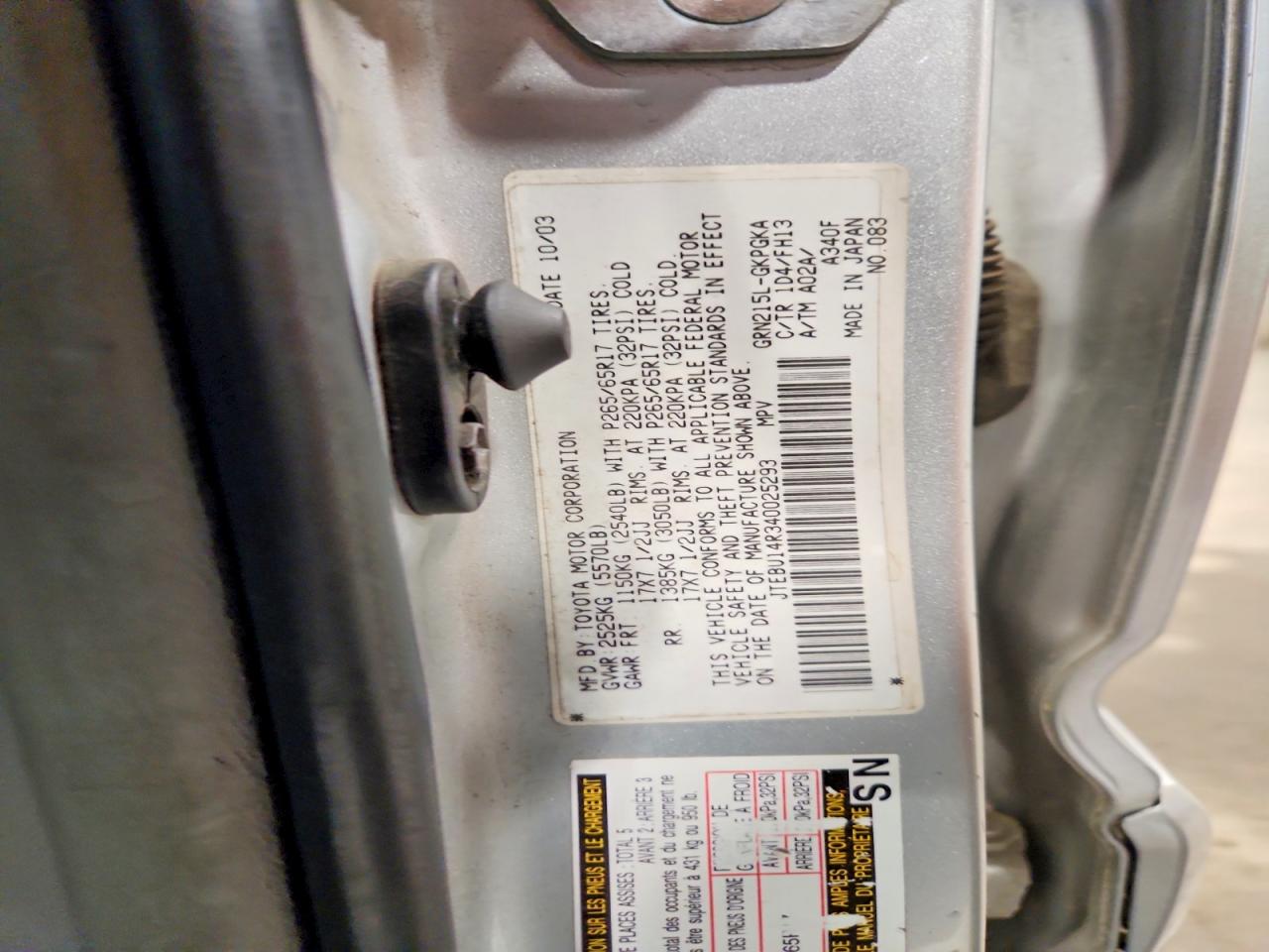 2004 TOYOTA 4RUNNER