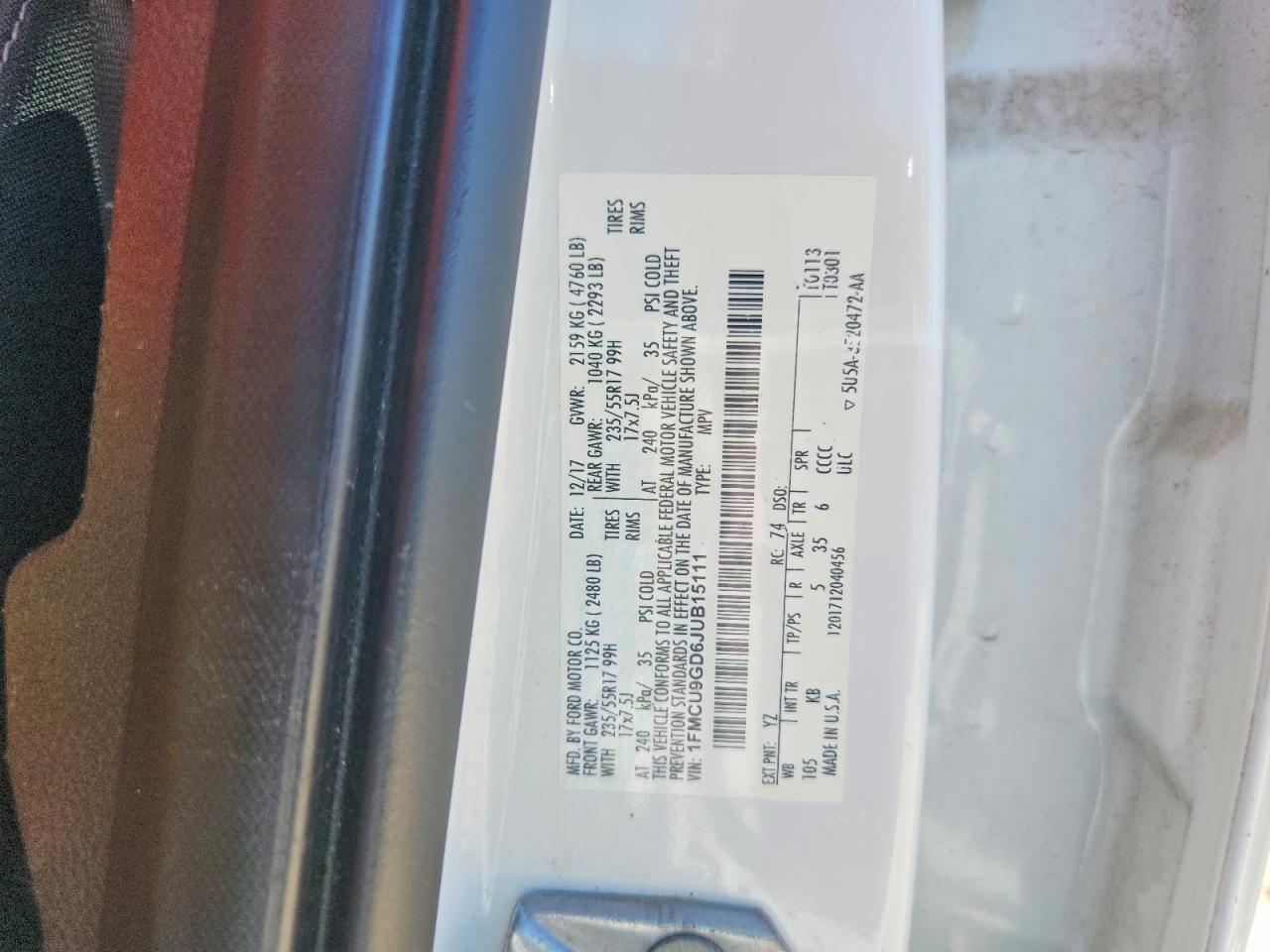 2018 FORD ESCAPE