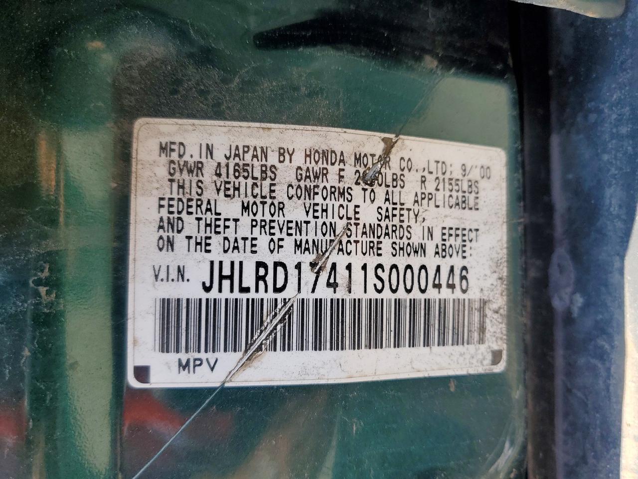 2001 HONDA CRV