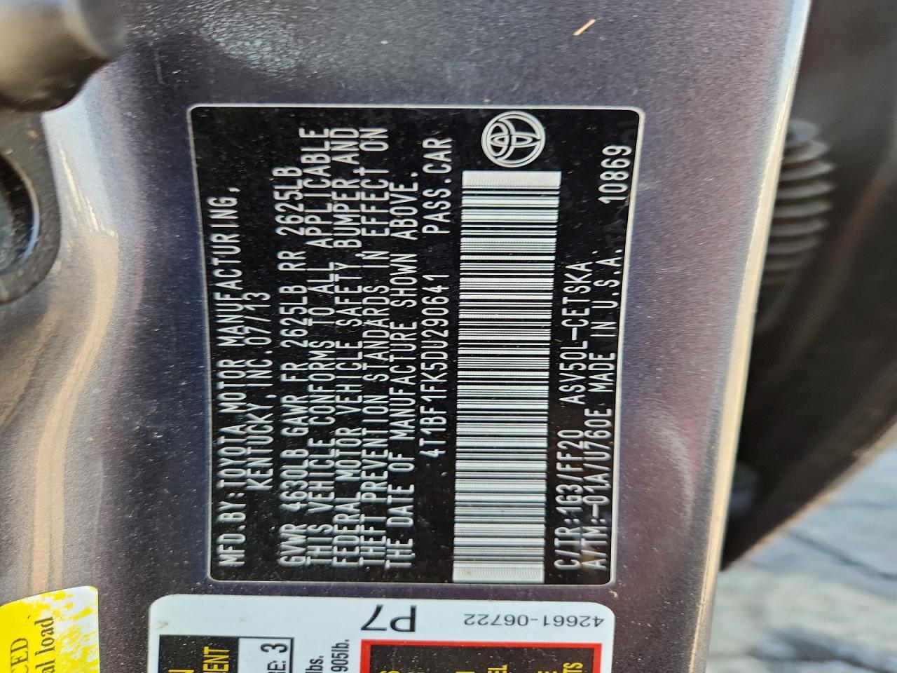 2013 TOYOTA CAMRY
