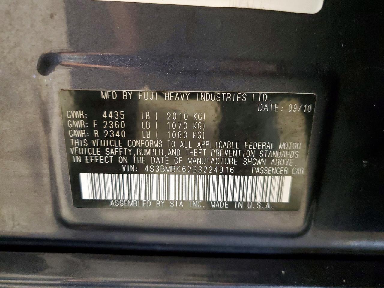 2011 SUBARU LEGACY