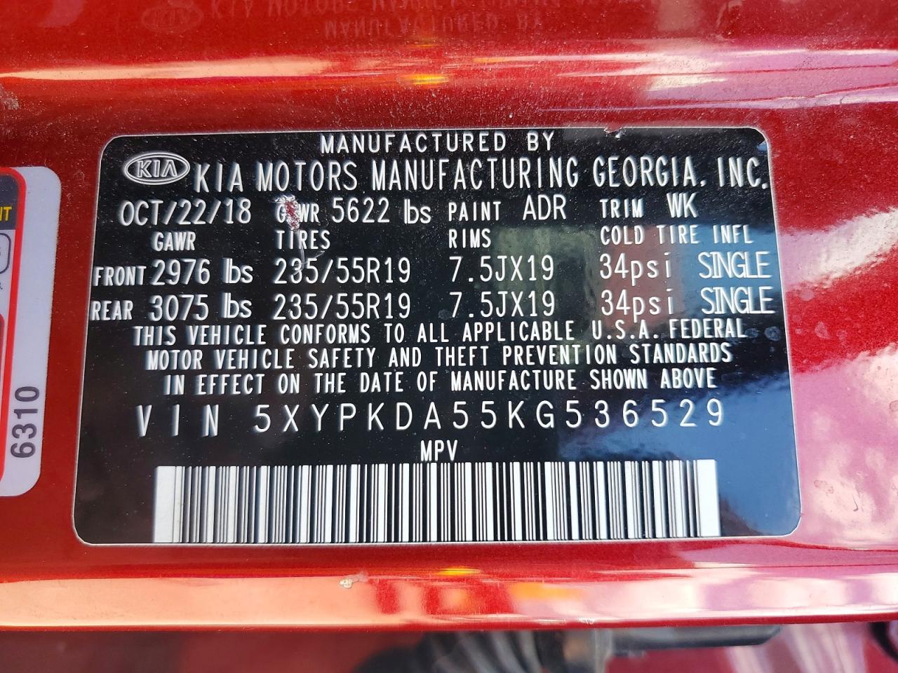 2019 KIA SORENTO
