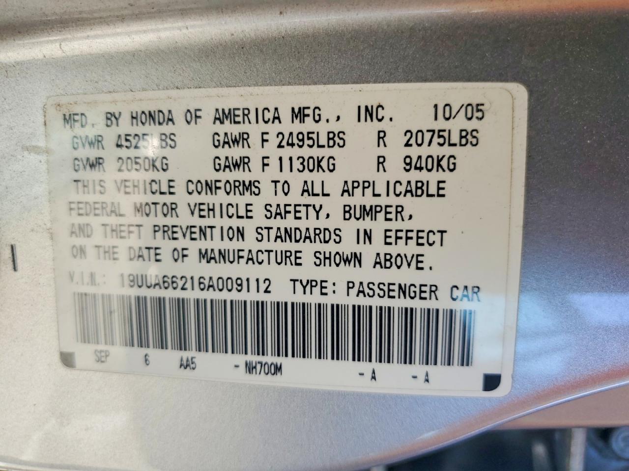 2006 ACURA TL