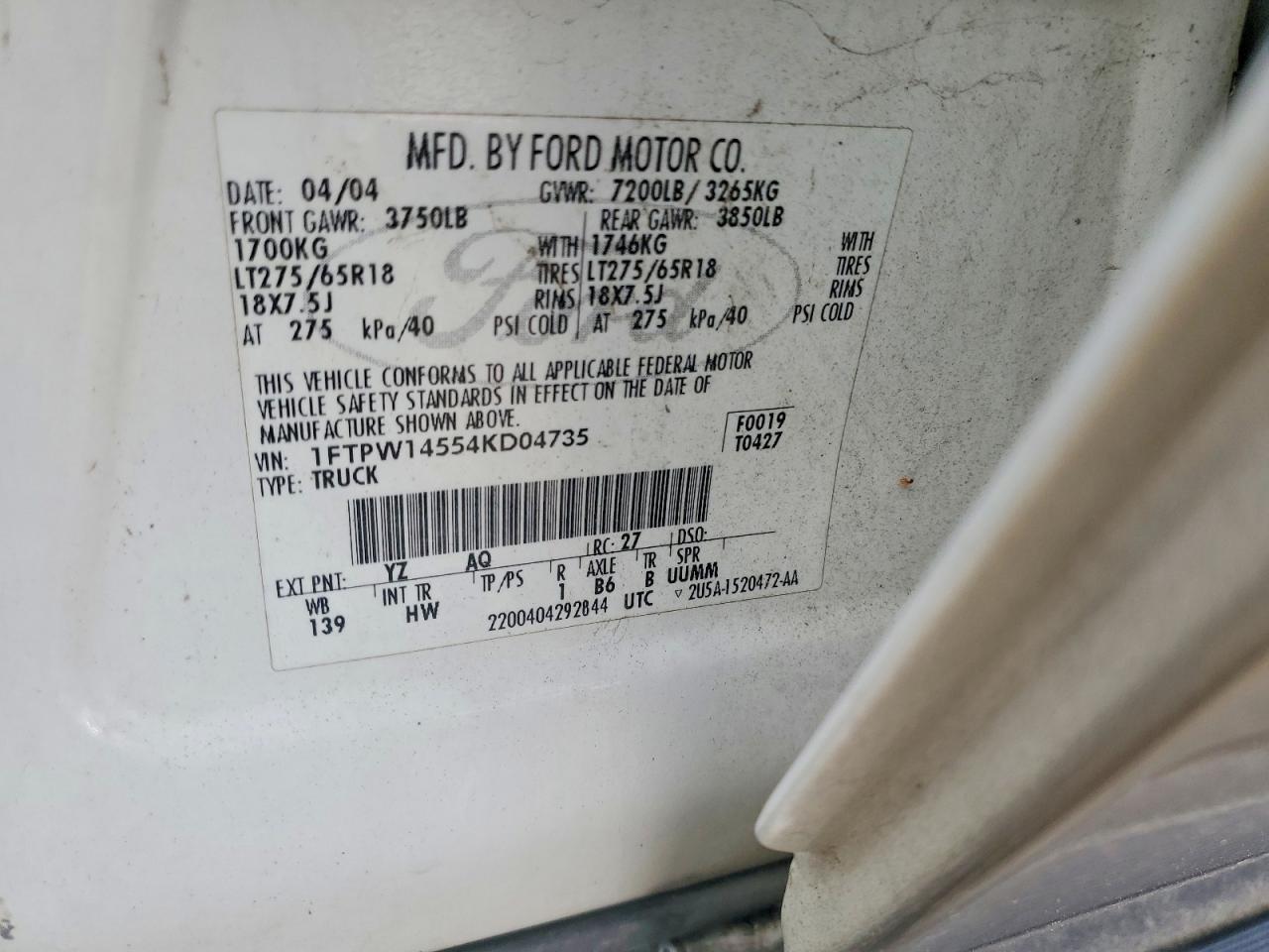 2004 FORD F150