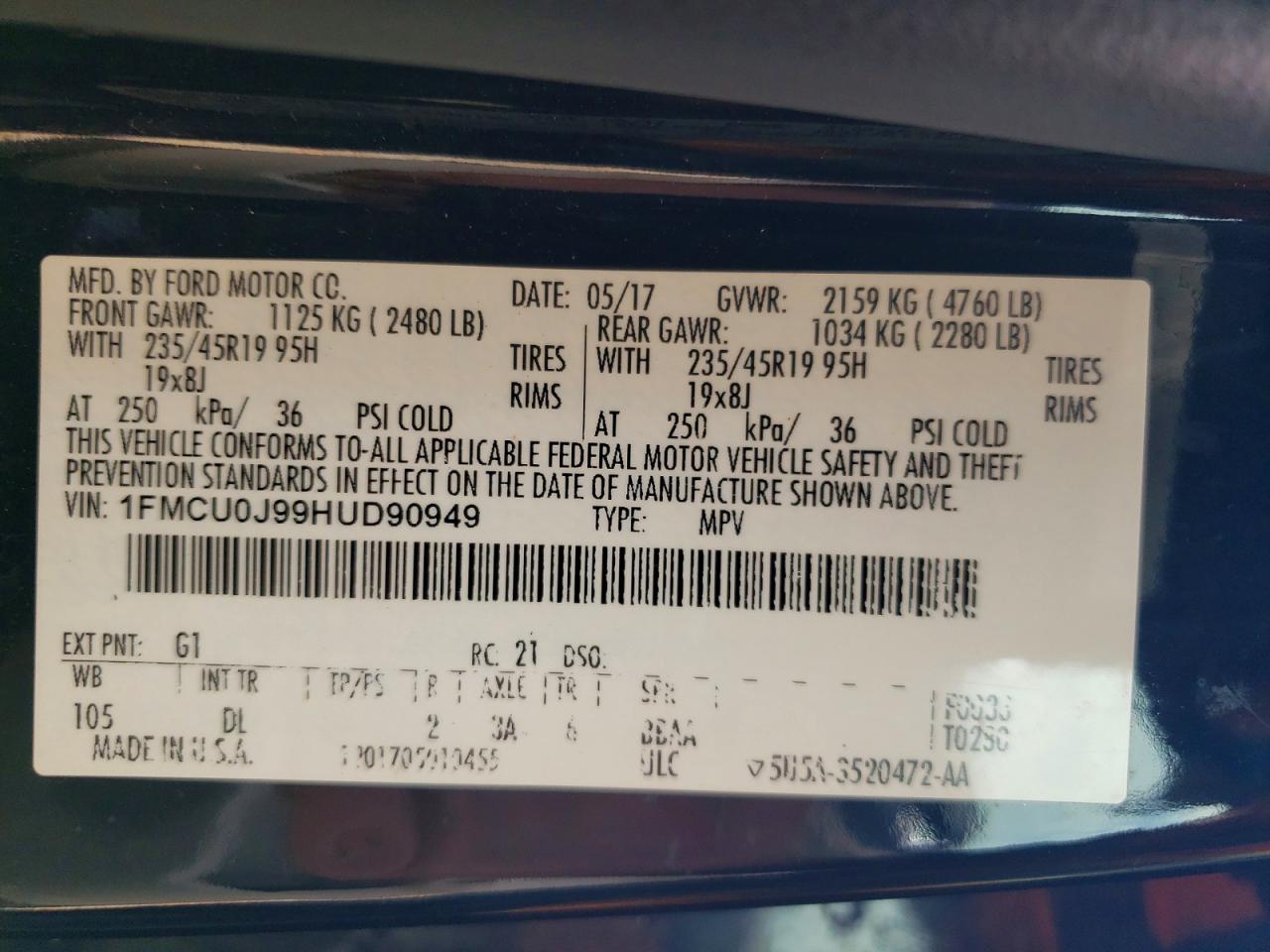 2017 FORD ESCAPE
