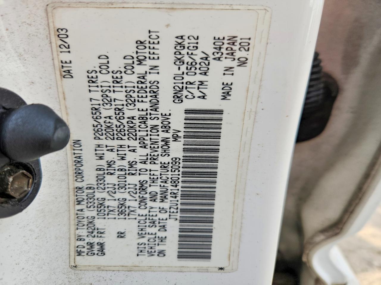2004 TOYOTA 4RUNNER
