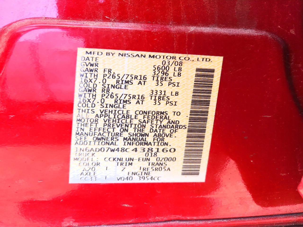 2008 NISSAN FRONTIER