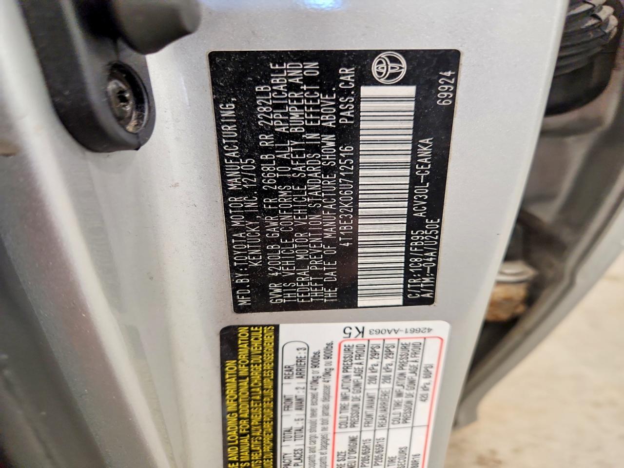 2006 TOYOTA CAMRY