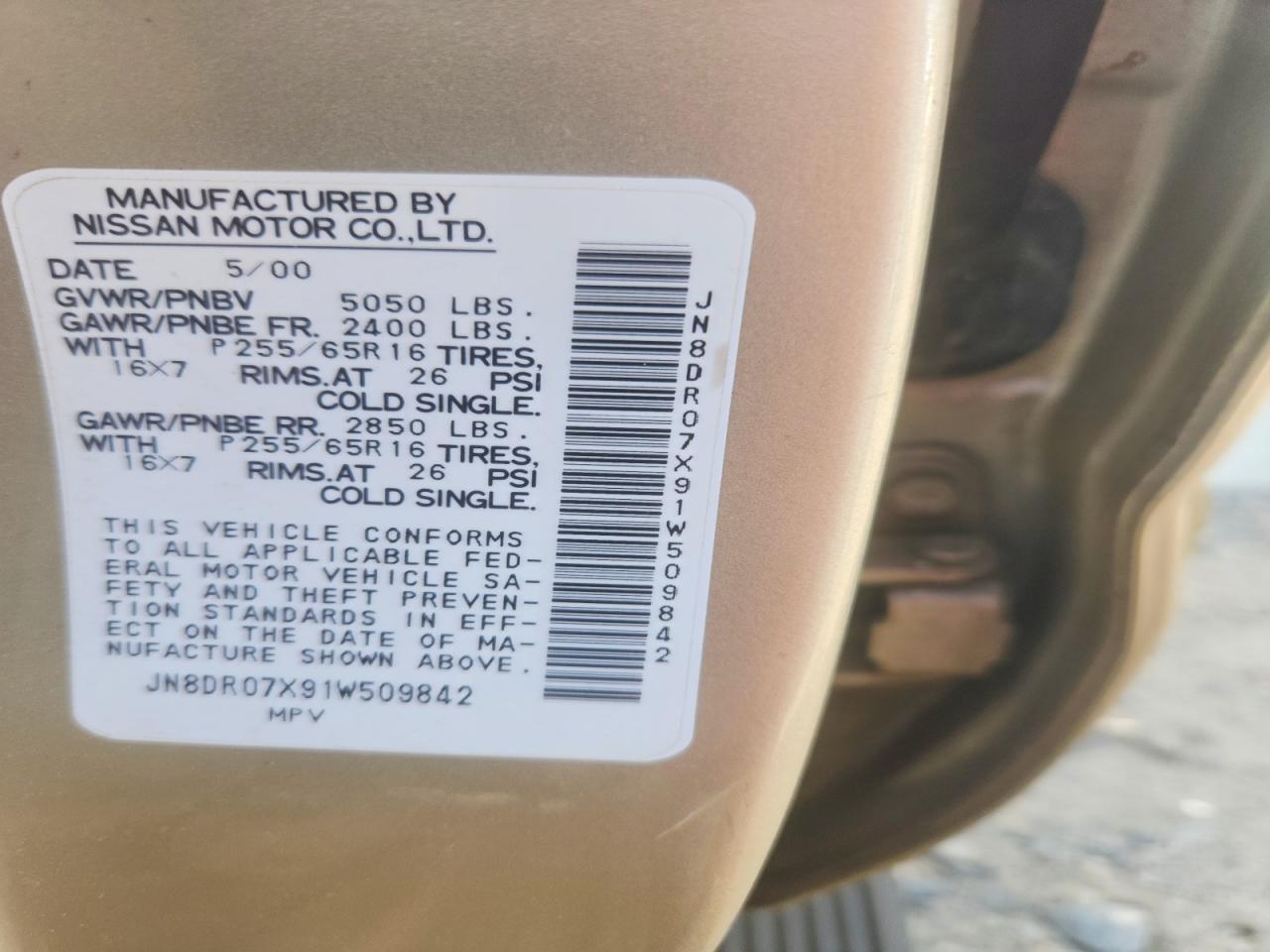 2001 NISSAN PATHFINDER