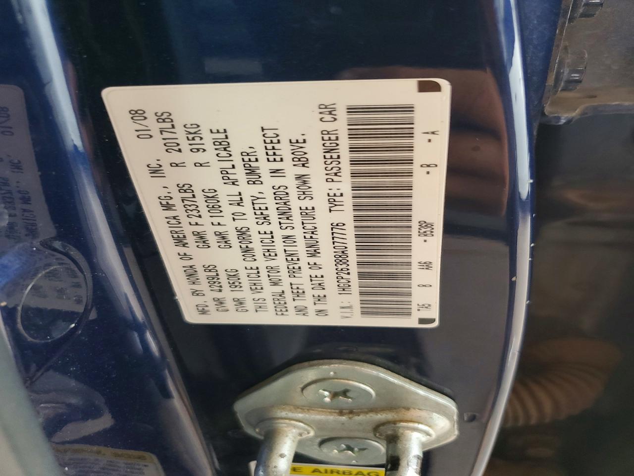 2008 HONDA ACCORD