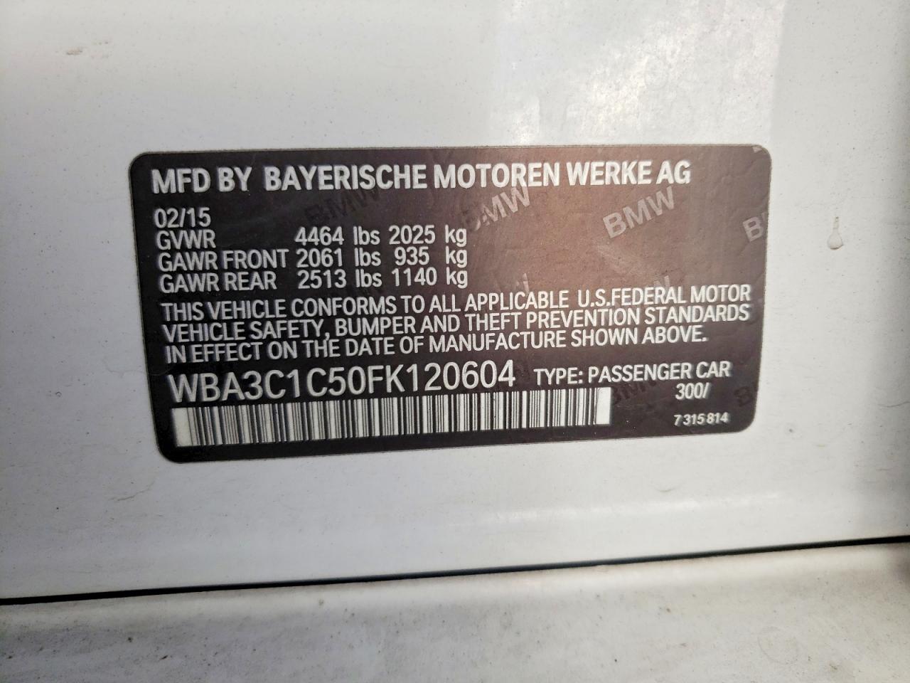 2015 BMW 3 SERIES