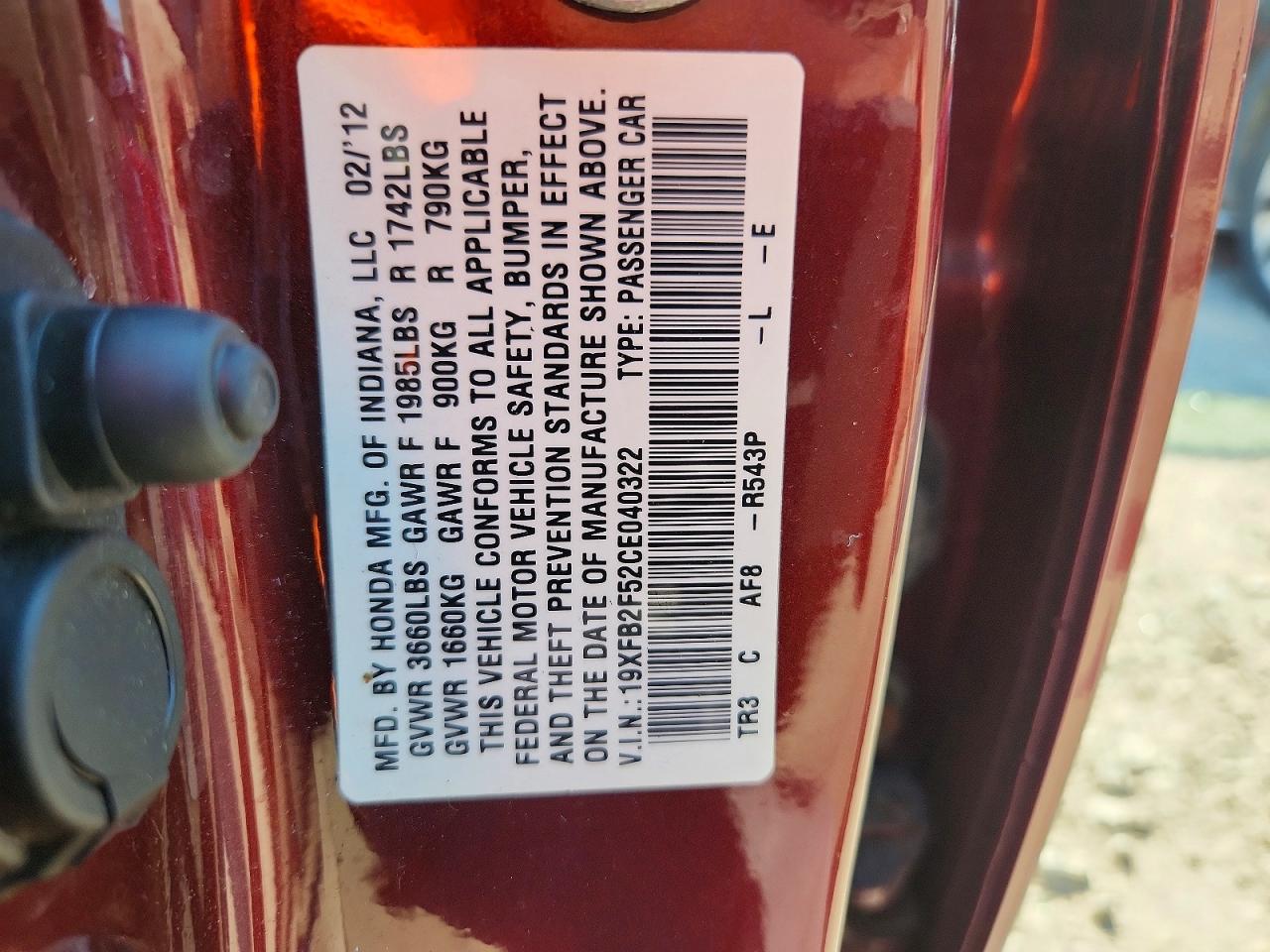 2012 HONDA CIVIC
