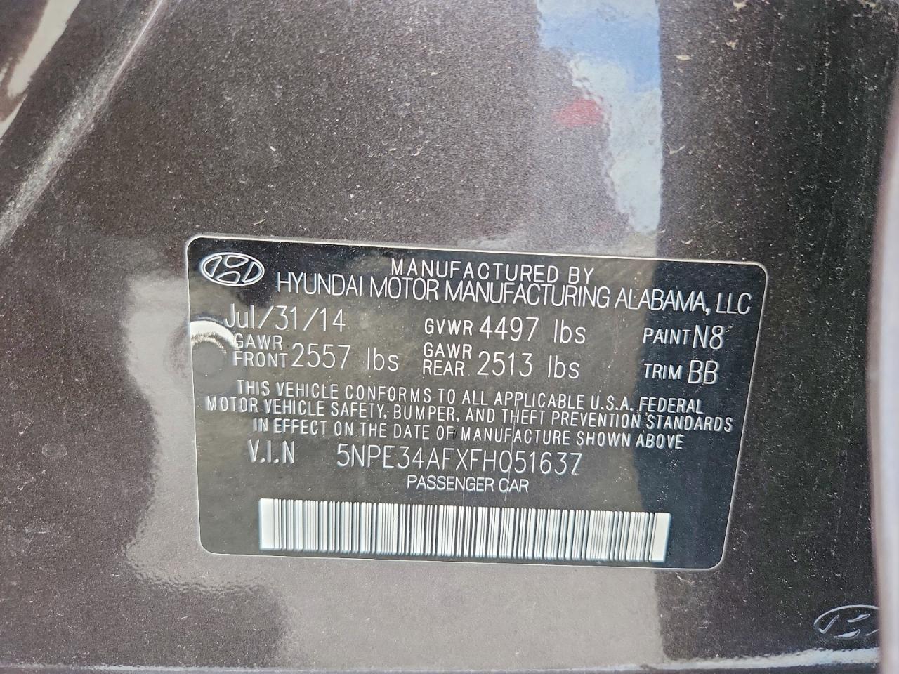 2015 HYUNDAI SONATA